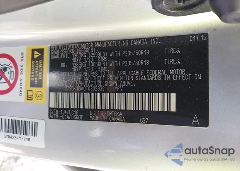 2015 Lexus Rx 350 z USA, uszkodzony, nr VIN 2T2BK1BA0FC302932